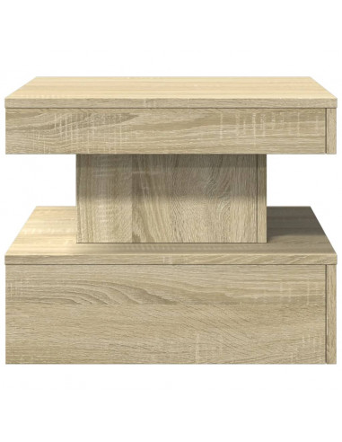 Tavolino da Salotto Gambe in Metallo Rovere Sonoma 50x50x40 cm