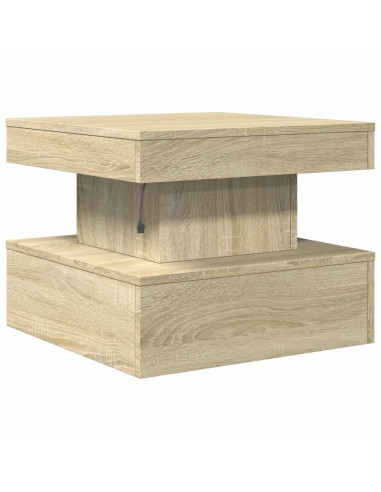 Tavolino da Salotto Gambe in Metallo Rovere Sonoma 50x50x40 cm