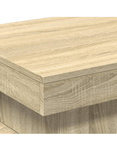 Tavolino da Salotto Gambe in Metallo Rovere Sonoma 50x50x40 cm