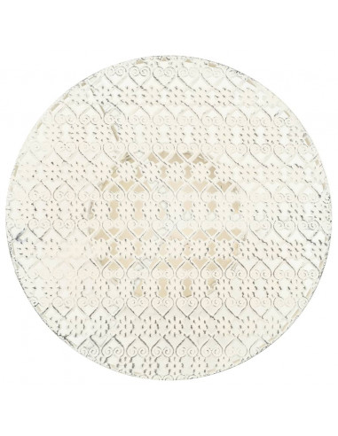 Tavolino da Bar Vintage Circolare in Metallo 40x70cm Bianco