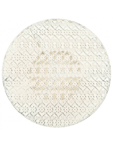 Tavolino da Bar Vintage Circolare in Metallo 40x70cm Bianco