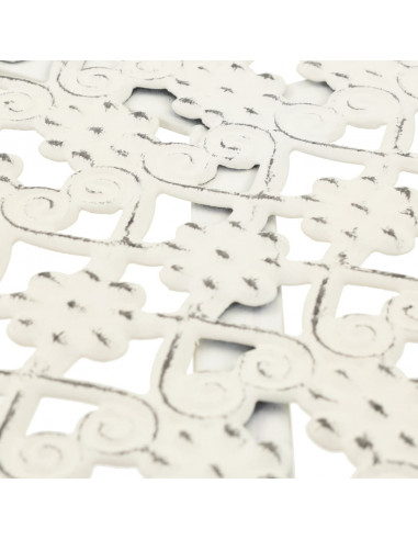 Tavolino da Bar Vintage Circolare in Metallo 40x70cm Bianco