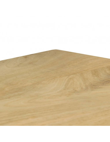Tavolo da Pranzo 115x55x76 cm Legno Massello di Mango e Acciaio