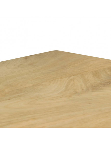 Tavolo da Pranzo 115x55x76 cm Legno Massello di Mango e Acciaio