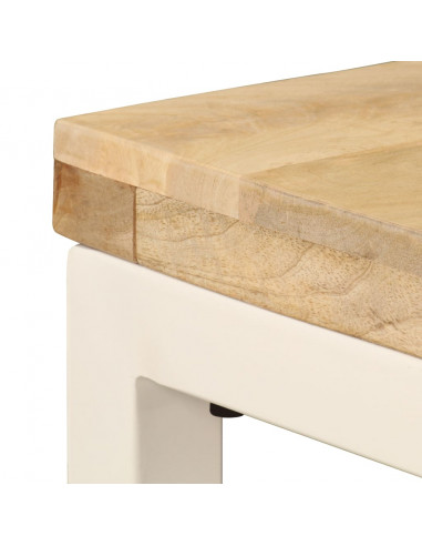 Tavolo da Pranzo 115x55x76 cm Legno Massello di Mango e Acciaio