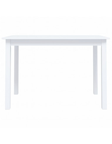 Tavolo da Pranzo Bianco 114x71x75cm in Legno Massello di Hevea