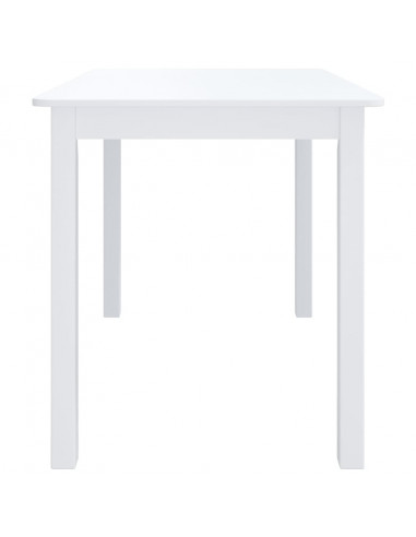 Tavolo da Pranzo Bianco 114x71x75cm in Legno Massello di Hevea