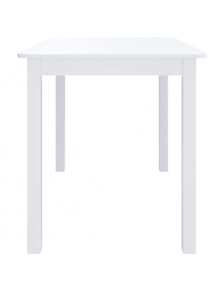 Tavolo da Pranzo Bianco 114x71x75cm in Legno Massello di Hevea
