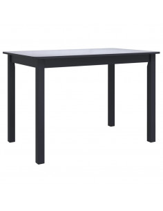 Tavolo da Pranzo Nero 114x71x75cm in Legno Massello di Hevea 2