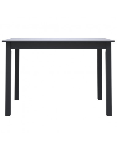 Tavolo da Pranzo Nero 114x71x75cm in Legno Massello di Hevea