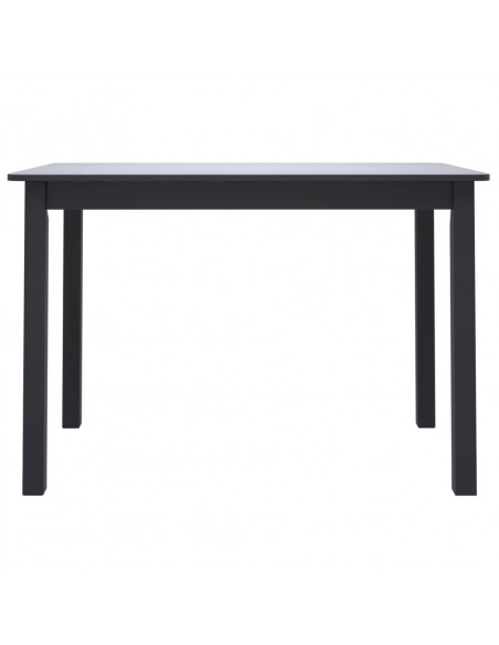 Tavolo da Pranzo Nero 114x71x75cm in Legno Massello di Hevea