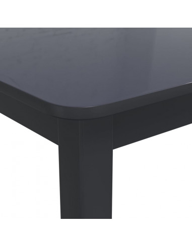 Tavolo da Pranzo Nero 114x71x75cm in Legno Massello di Hevea