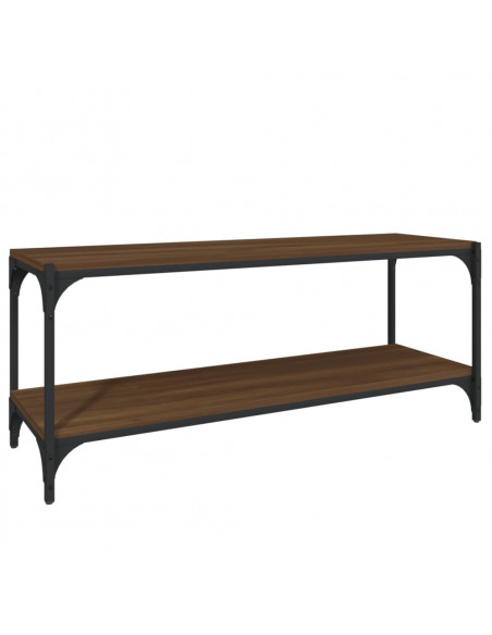 Mobile TV Rovere Marrone 100x33x41cm Legno Multistrato Acciaio