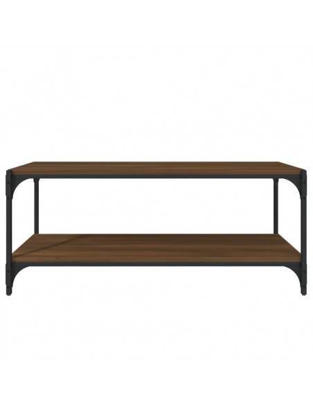 Mobile TV Rovere Marrone 100x33x41cm Legno Multistrato Acciaio