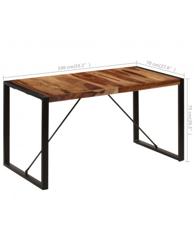 Tavolo da Pranzo 140x70x75 cm in Legno Massello di Sheesham
