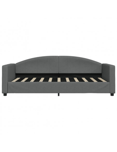 Divano Letto Estraibile Cassetti Grigio Scuro 90x190cm Tessuto