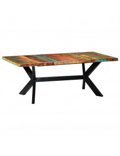 Tavolo da Pranzo 200x100x75 cm in Legno Massello di Recupero 2