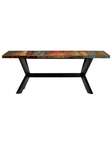 Tavolo da Pranzo 200x100x75 cm in Legno Massello di Recupero