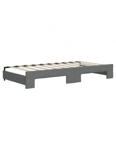 Divano Letto Estraibile Cassetti Grigio Scuro 90x190cm Tessuto