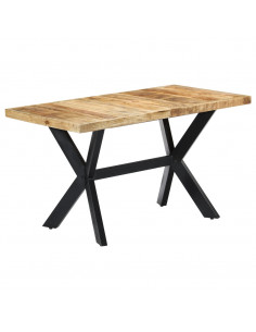 Tavolo da Pranzo 140x70x75 cm in Legno Massello di Mango Grezzo 2