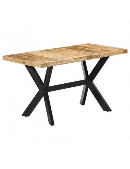 Tavolo da Pranzo 140x70x75 cm in Legno Massello di Mango Grezzo
