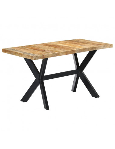 Tavolo da Pranzo 140x70x75 cm in Legno Massello di Mango Grezzo