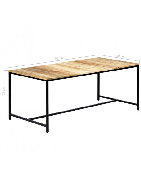 Tavolo da Pranzo 180x90x75 cm in Legno Massello di Mango Grezzo