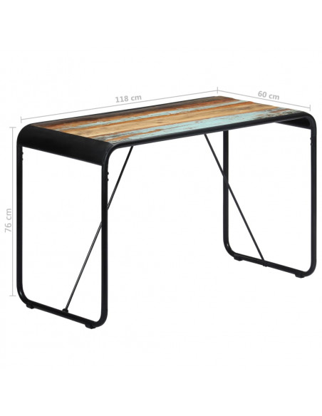 Tavolo da Pranzo 118x60x76 cm in Legno Massello di Recupero
