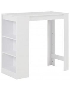 Tavolo da Bar con Ripiano Bianco 110x50x103 cm 2