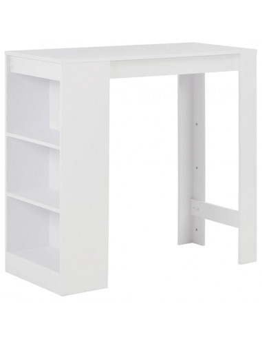 Tavolo da Bar con Ripiano Bianco 110x50x103 cm