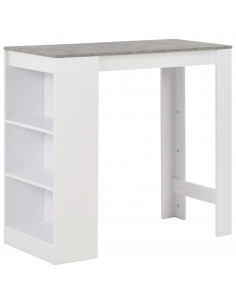 Tavolo da Bar con Ripiano Bianco 110x50x103 cm 2