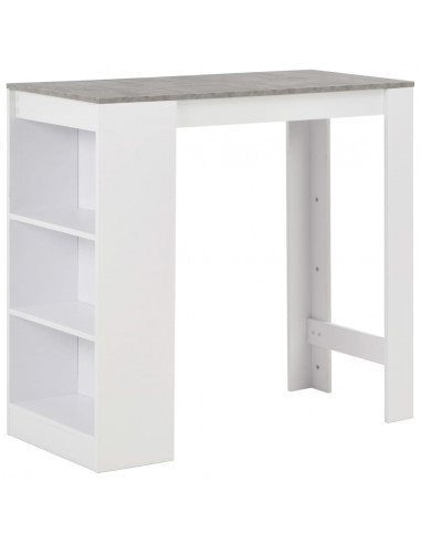 Tavolo da Bar con Ripiano Bianco 110x50x103 cm