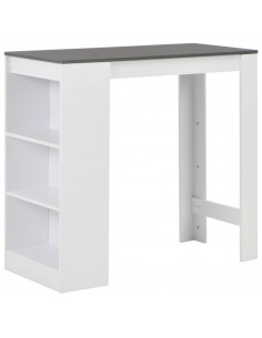 Tavolo da Bar con Ripiano Bianco 110x50x103 cm 2