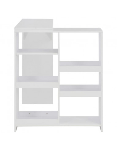 Tavolo da Bar con Scaffale Mobile Bianco 138x39x110 cm