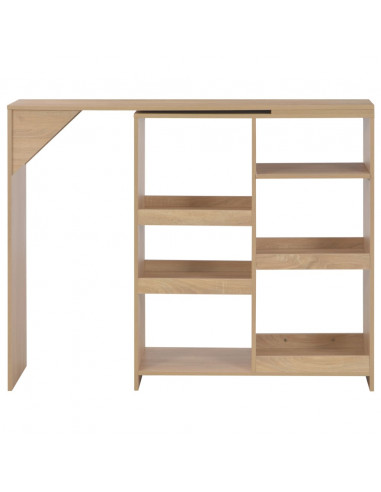 Tavolo da Bar con Scaffale Mobile Rovere 138x39x110 cm