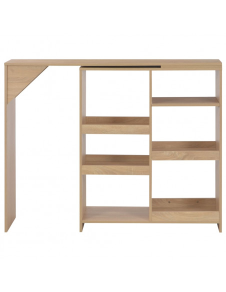 Tavolo da Bar con Scaffale Mobile Rovere 138x39x110 cm