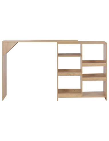 Tavolo da Bar con Scaffale Mobile Rovere 138x39x110 cm