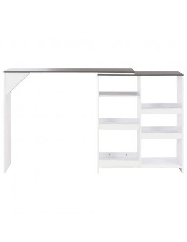 Tavolo da Bar con Scaffale Mobile Bianco 138x39x110 cm