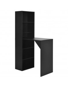 Tavolo da Bar con Mobiletto Nero 115x59x200 cm 2