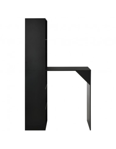 Tavolo da Bar con Mobiletto Nero 115x59x200 cm