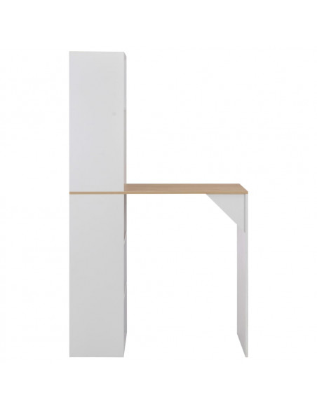 Tavolo da Bar con Mobiletto Bianco 115x59x200 cm