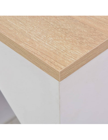 Tavolo da Bar con Mobiletto Bianco 115x59x200 cm