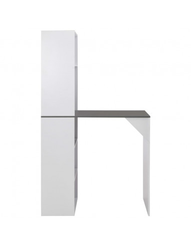 Tavolo da Bar con Mobiletto Bianco 115x59x200 cm