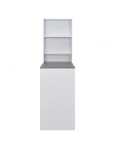 Tavolo da Bar con Mobiletto Bianco 115x59x200 cm