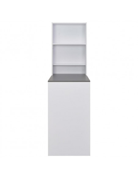 Tavolo da Bar con Mobiletto Bianco 115x59x200 cm