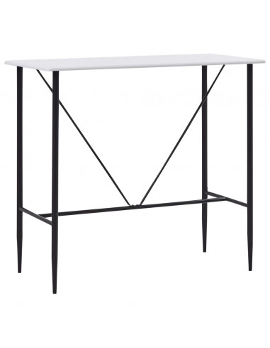 Tavolo da Bar Bianco 120x60x110 cm in MDF