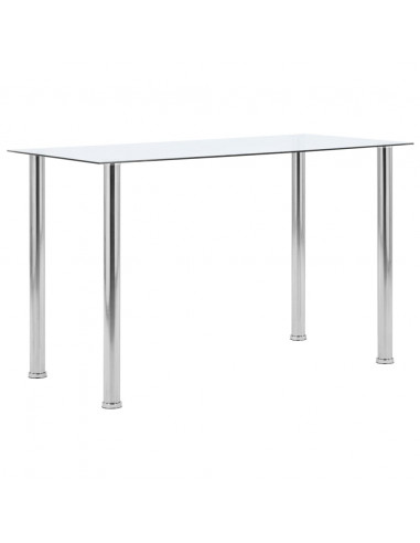Tavolo da Pranzo Trasparente 120x60x75cm Vetro Temperato