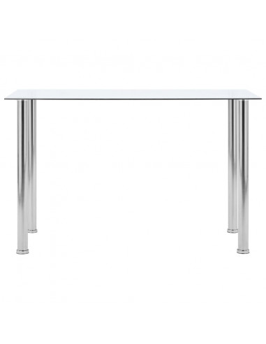 Tavolo da Pranzo Trasparente 120x60x75cm Vetro Temperato