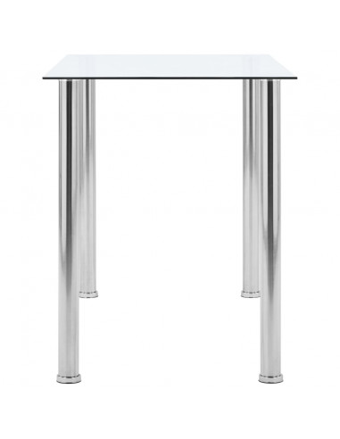 Tavolo da Pranzo Trasparente 120x60x75cm Vetro Temperato