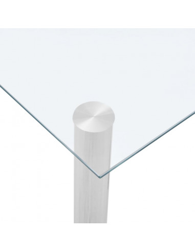 Tavolo da Pranzo Trasparente 120x60x75cm Vetro Temperato